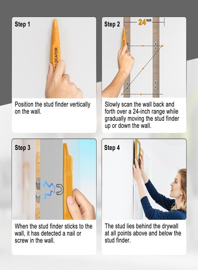 JOTOVO Stud Finder, Magnetic Stud Finder Easy to Use, No Batteries Required, Rapid to Locate Screws, Nails, Metal Studs Through Drywall and Wood - Powerful Magnet Stud Finder - Image 5