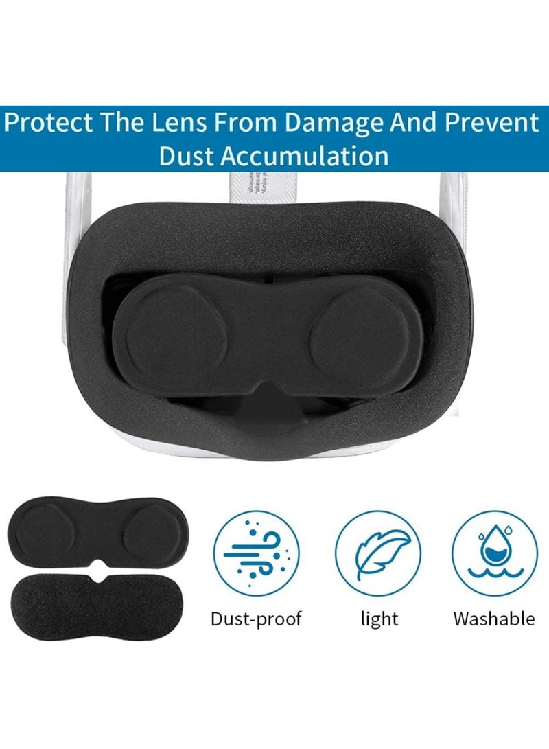 Touch Controller Grip Cover and Face Cover for Oculus Quest 2,with Anti-Throw Controller Grip Cover,Face Cover,Lens Protective Cover,Rocker Cap,Lens Cleaning Cloth (White) - Image 3