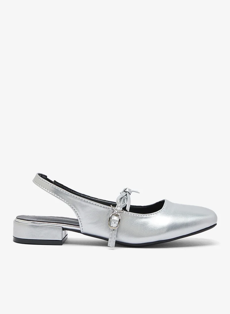 Ginger Bow Detail Classic Ballet Flats Gold