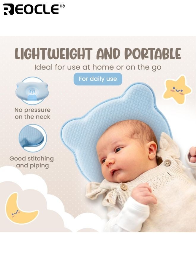 REOCLE Baby's Memory Foam Baby Pillow with Breathable Design and Soft Support Infant Head Support Pillow with Flat Head Prevention for Nursery Bedding Use - Image 5