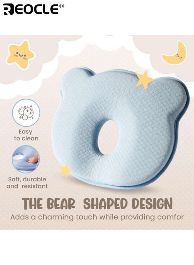 REOCLE Baby's Memory Foam Baby Pillow with Breathable Design and Soft Support Infant Head Support Pillow with Flat Head Prevention for Nursery Bedding Use - Image 4