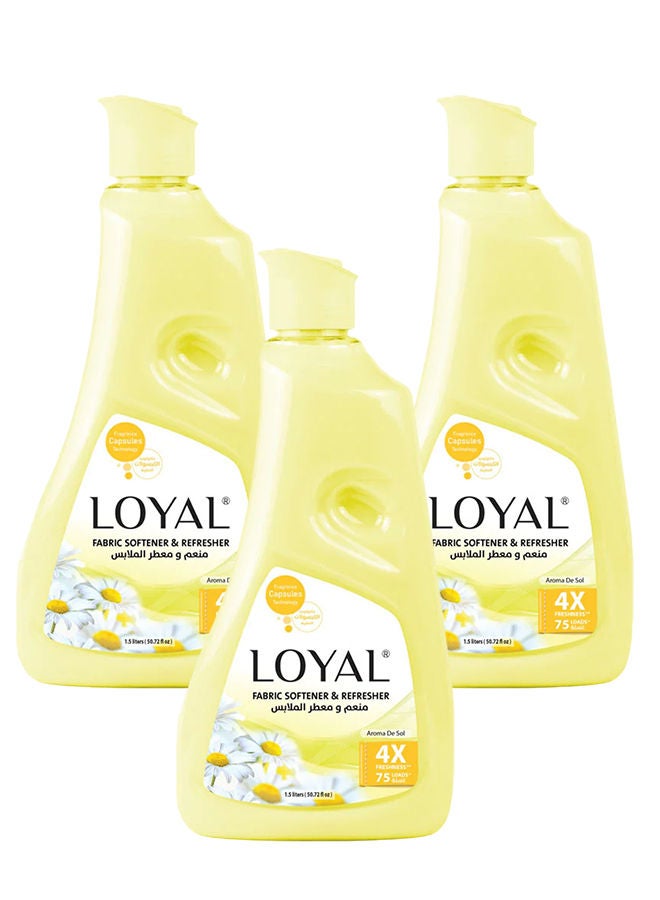 loyal Fabric Softener and Refresher Aroma De Sol 3x1500 ml Yellow