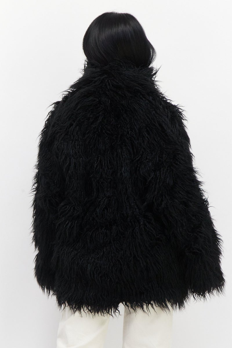 adidas Originals Women Sportswear Fit Long Sleeve Faux Fur Outdoor Jacket, Black  - Image 3