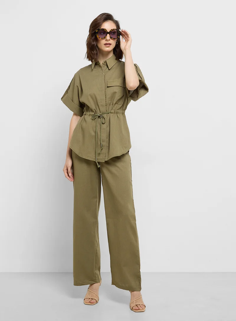 ايلا Button Down Shirt & Pant Set