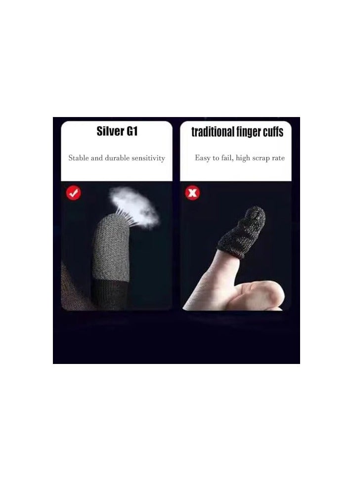 الأزرق جي دبليو قفازات لعبة ببجي موبايل، قفازات شاشة تعمل باللمس، أطراف أصابع من الألياف الموصلة، مقاومة للعرق، غير قابلة للانزلاق، فائقة - Image 2