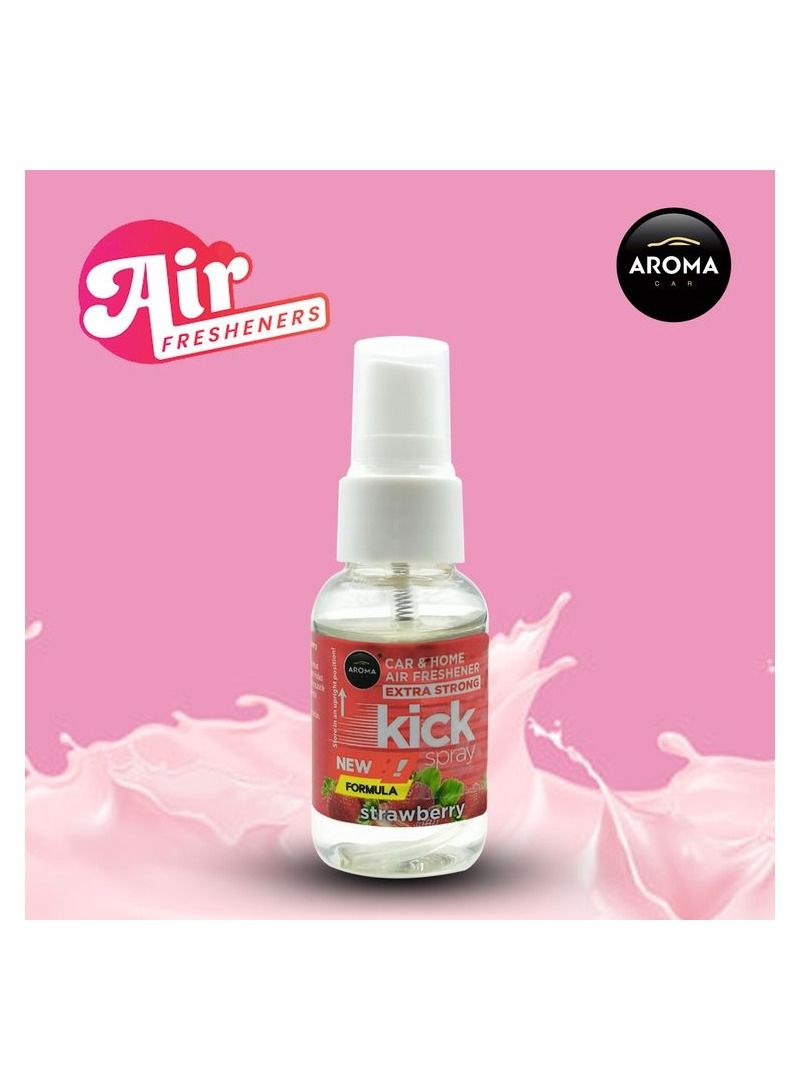AROMA New Formula Strawberry Smell Kick Spray Extra Strong Air Freshener For Car And Home 30ml - Image 1