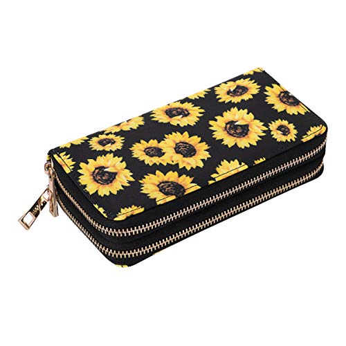 XEYOU Double Zipper Long Clutch Wallet Cellphone Wallet for Women with Removable Wristlet Strap for Credit Card, Cash, Coin, Bill - Image 3