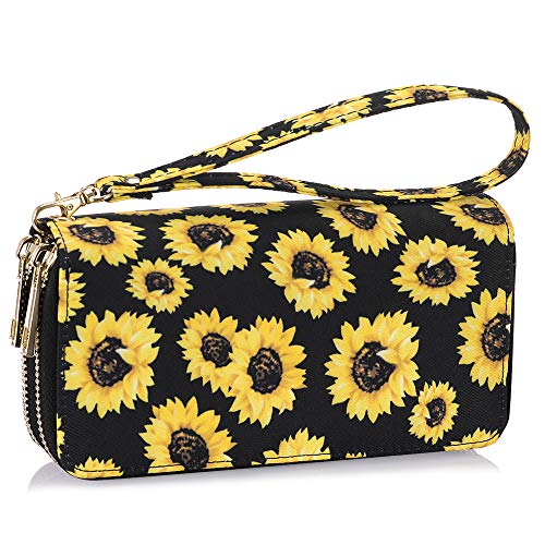 XEYOU Double Zipper Long Clutch Wallet Cellphone Wallet for Women with Removable Wristlet Strap for Credit Card, Cash, Coin, Bill - Image 1