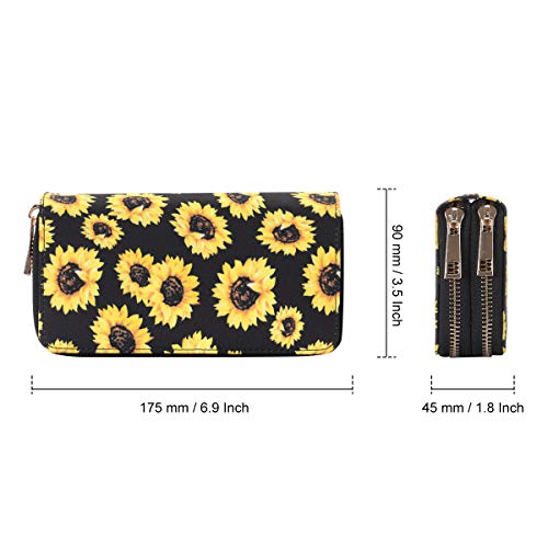 XEYOU Double Zipper Long Clutch Wallet Cellphone Wallet for Women with Removable Wristlet Strap for Credit Card, Cash, Coin, Bill - Image 2