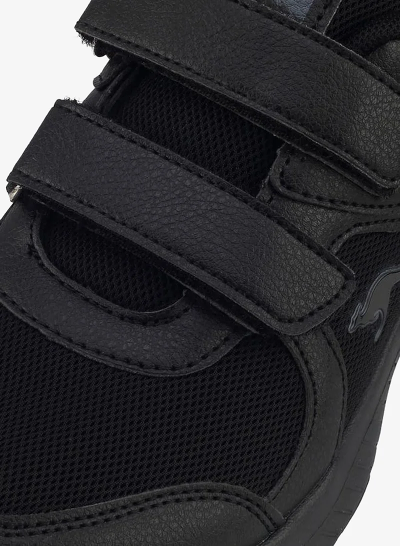 Kangaroos BLACK Kids Hook & Loop School Shoes  | Best Price UAE