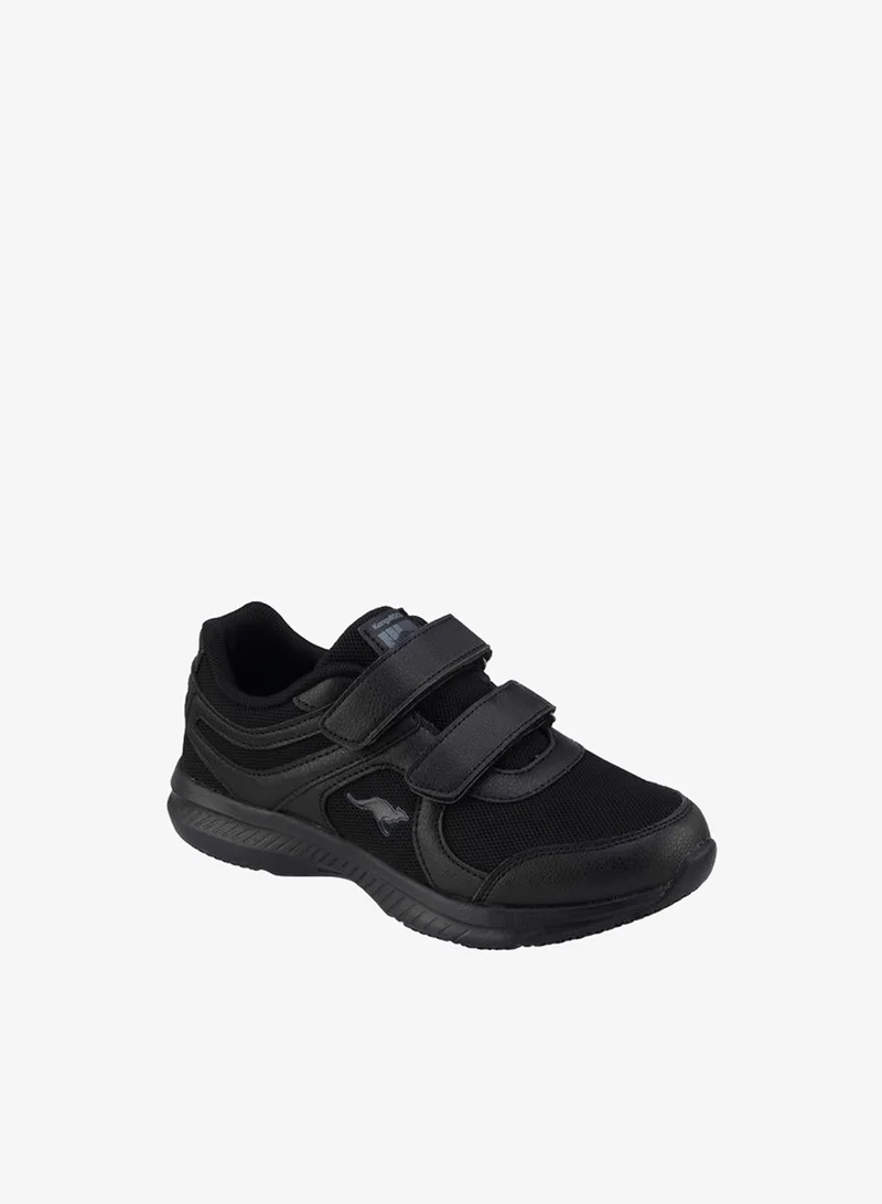 Kangaroos BLACK Kids Hook & Loop School Shoes  | Best Price UAE
