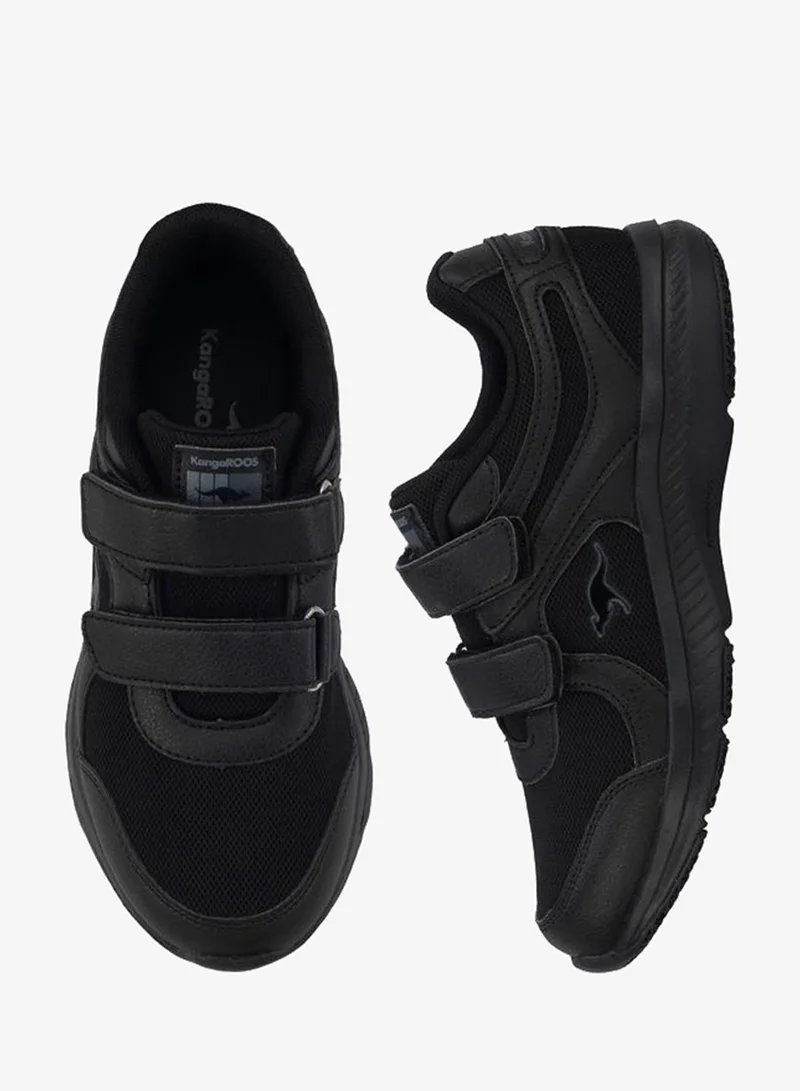 Kangaroos BLACK Kids Hook & Loop School Shoes  | Best Price UAE