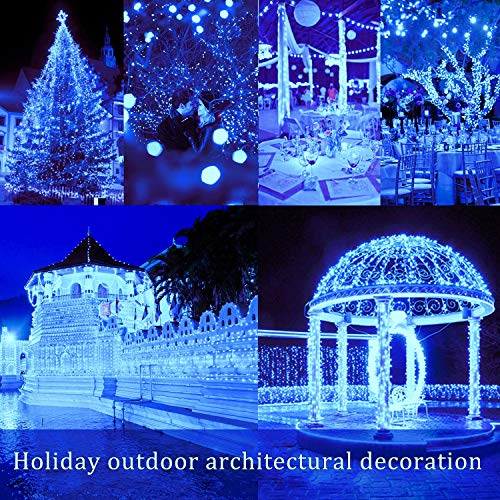 DAYLIGHTIR 2 Pack Total 200 LED 66FT Solar Powered Copper Wire String Lights Outdoor, Waterproof, 8 Modes Fairy Lights for Garden, Patio, Party, Yard, Christmas (Blue) - Image 5