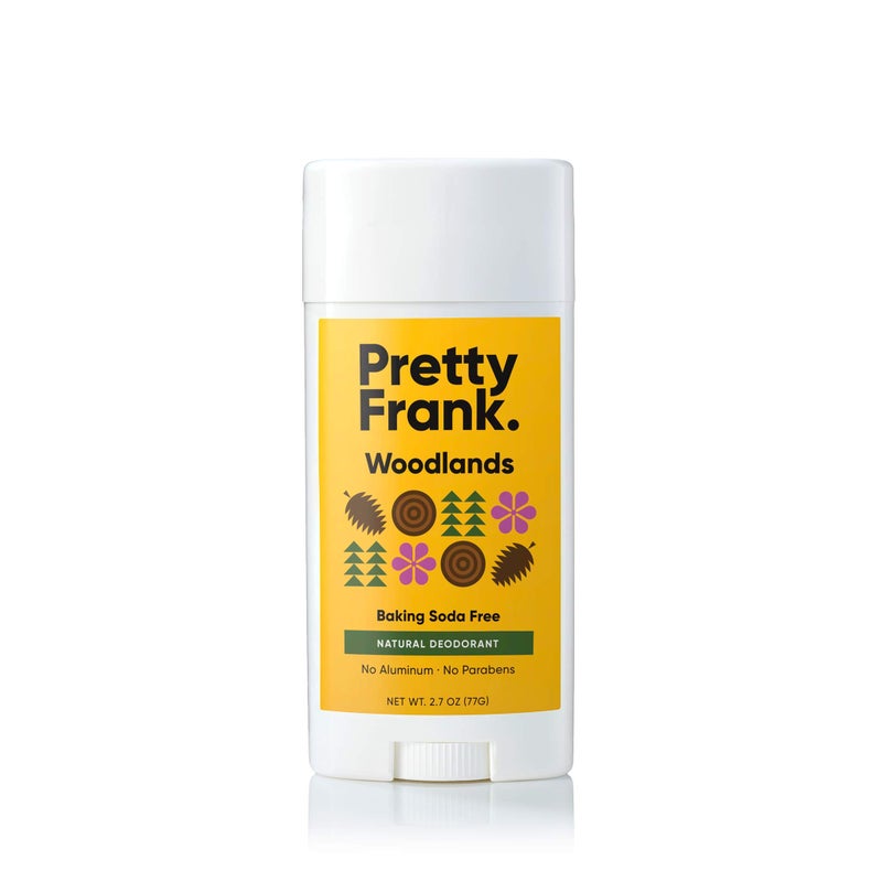 Pretty Frank Natural Aluminum-Free Deodorant Stick, Baking Soda-Free, Woodlands (1-Pack) | Sensitive Skin Friendly, Effective Odor Control for Women & Men, Organic Ingredients and Essential Oils - Image 1