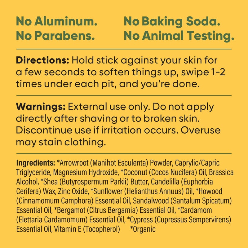 Pretty Frank Natural Aluminum-Free Deodorant Stick, Baking Soda-Free, Woodlands (1-Pack) | Sensitive Skin Friendly, Effective Odor Control for Women & Men, Organic Ingredients and Essential Oils - Image 3
