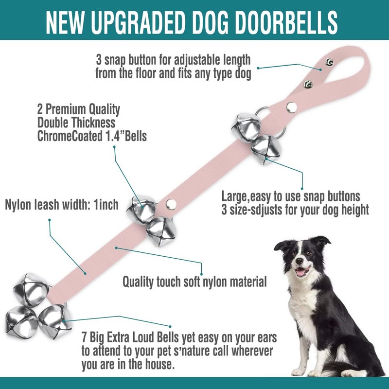 Blue Tree BLUETREE 2 Pack Dog Doorbells Premium Quality Training Potty Great Dog Bells Adjustable Door Bell Dog Bells for Potty Training Your Puppy The Easy Way - 7 Extra Large Loud 1.4 DoorBells - Image 2