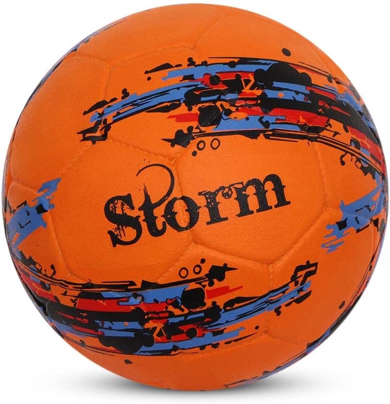 Nivia Storm Football, Training Ball, 32 Panels, Durable Rubber Cover Molded, Butyl Threadwounded Bladder, For Hard Ground & Artificial Turf (Orange, Size - 5) - Image 4