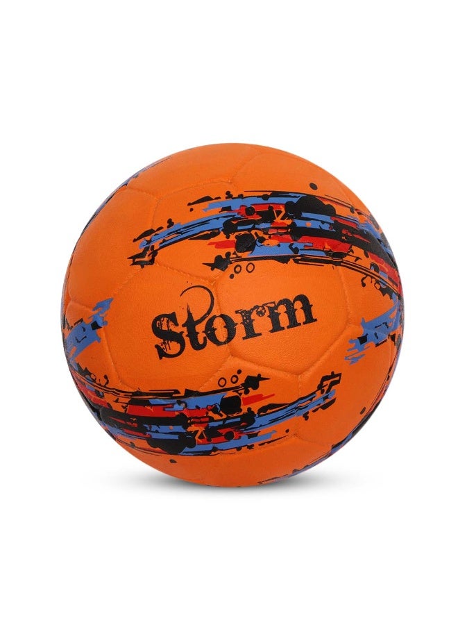 نيفيا كرة قدم ستورم، كرة تدريب، 32 لوحة، غطاء مطاطي متين مصبوب، مثانة ملفوفة بخيوط بوتيل، للأرضيات الصلبة والعشب الصناعي (برتقالي، مقاس - 5) - Image 3