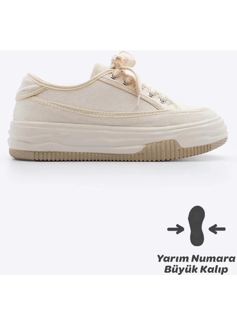 مارجين Margin Women's Sneaker High Sole Lace Up Cloth Sports Shoes Kotnel