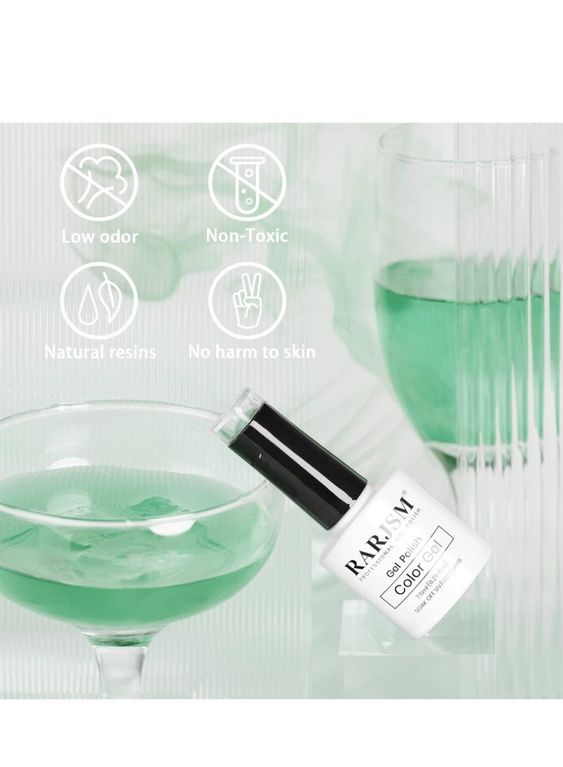 رارچسم طلاء أظافر جل حلزوني من لؤلؤة الصدف أخضر فاتح، لامع 7.5 مل يتطلب المعالجة قابل للنقع جل أظافر لامع بالأشعة فوق البنفسجية LED جل أظافر مانيكير تصميم فني للأظافر اصنعيه بنفسك في المنزل صالون - Image 5