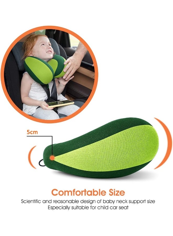 INFANZIA INFANZIA Kids Chin Supporting Travel Neck Pillow - Comfortably Supports Head, Neck and Chin, Prevent Head from Falling Forward, Child Size, Green  - Image 3