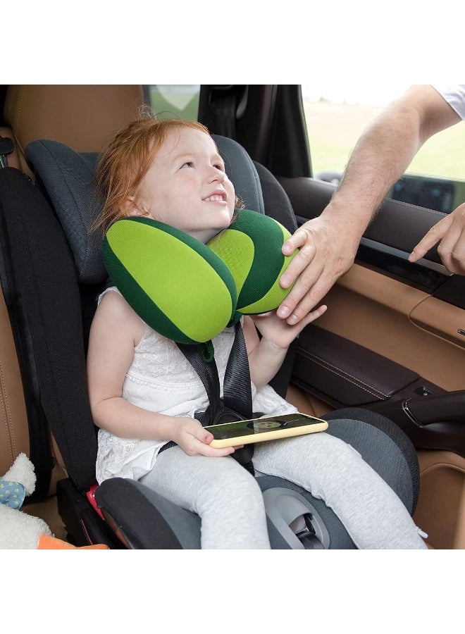 INFANZIA INFANZIA Kids Chin Supporting Travel Neck Pillow - Comfortably Supports Head, Neck and Chin, Prevent Head from Falling Forward, Child Size, Green  - Image 2