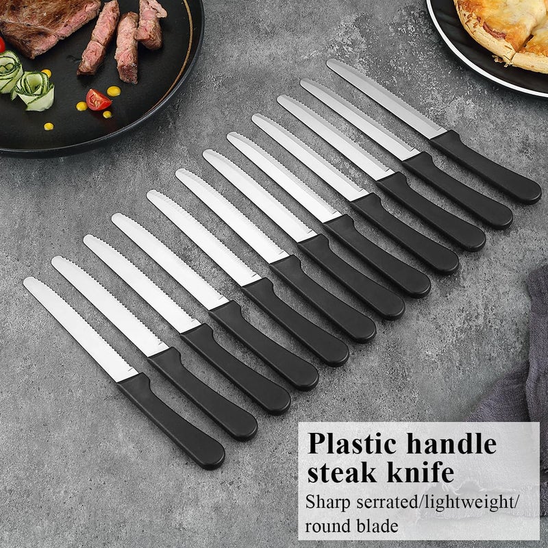 ReaNea Steak Knives Set of 12, Stainless Steel Steak Knife Set, Serrated Steak Knives, Gifts for Home, Restaurant, Parties, Wedding, Camping, Outdoor - Image 3