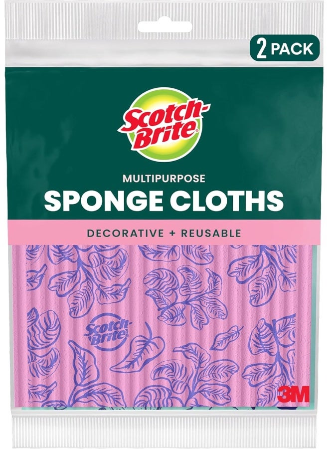 Scotch Brite منشفة إسفنجية مطبوعة من سكوتش-برايت®، 9055-P1، 2/عبوة