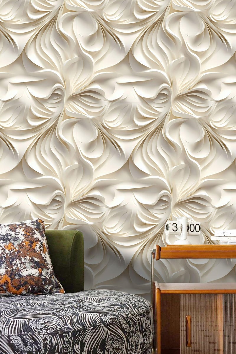weiseni Floral Peel and Stick Wallpaper 3D Effect Interior Wall Décor Contact Paper Self Adhesive Removable Renter Friendly for Bedroom Living Cabinet Room 17.7in x 9.8ft (Not Textured Wallpaper - Image 5