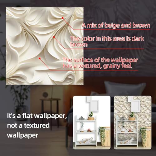 weiseni Floral Peel and Stick Wallpaper 3D Effect Interior Wall Décor Contact Paper Self Adhesive Removable Renter Friendly for Bedroom Living Cabinet Room 17.7in x 9.8ft (Not Textured Wallpaper - Image 2
