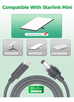 Bukela Starlink Mini Cable 10FT Starlink Mini USB C to DC Power Cable Cord 100W Input USB Type C to DC Cable, DC Power Cable Direct to USB-C for Starlink Mini Work with 100W+ PD Source Waterproof 18AWG 2M  - Image 2