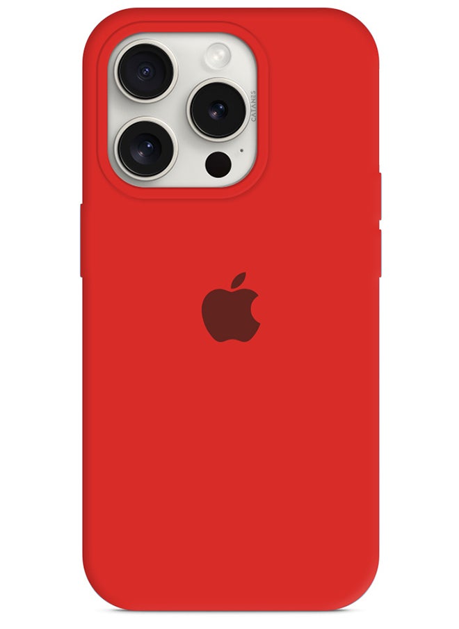 CATANES - iPhone 15 Pro Max Case Silicone Case Cover Durable and Anti Scratch Back Cover Red - Image 1