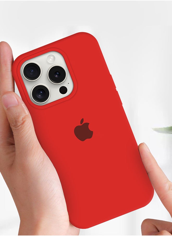 CATANES - iPhone 15 Pro Max Case Silicone Case Cover Durable and Anti Scratch Back Cover Red - Image 1