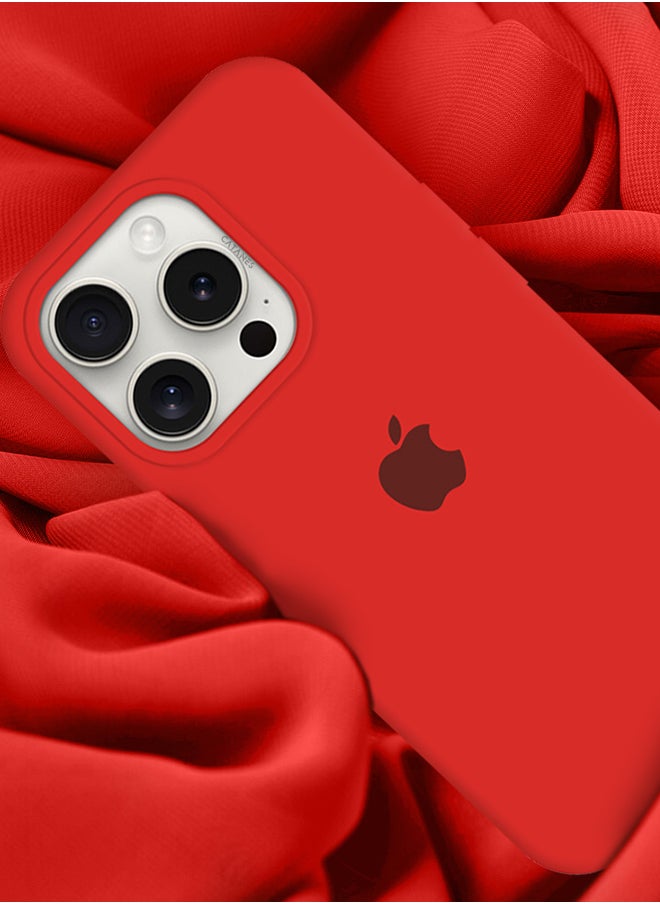 CATANES - iPhone 15 Pro Max Case Silicone Case Cover Durable and Anti Scratch Back Cover Red - Image 1
