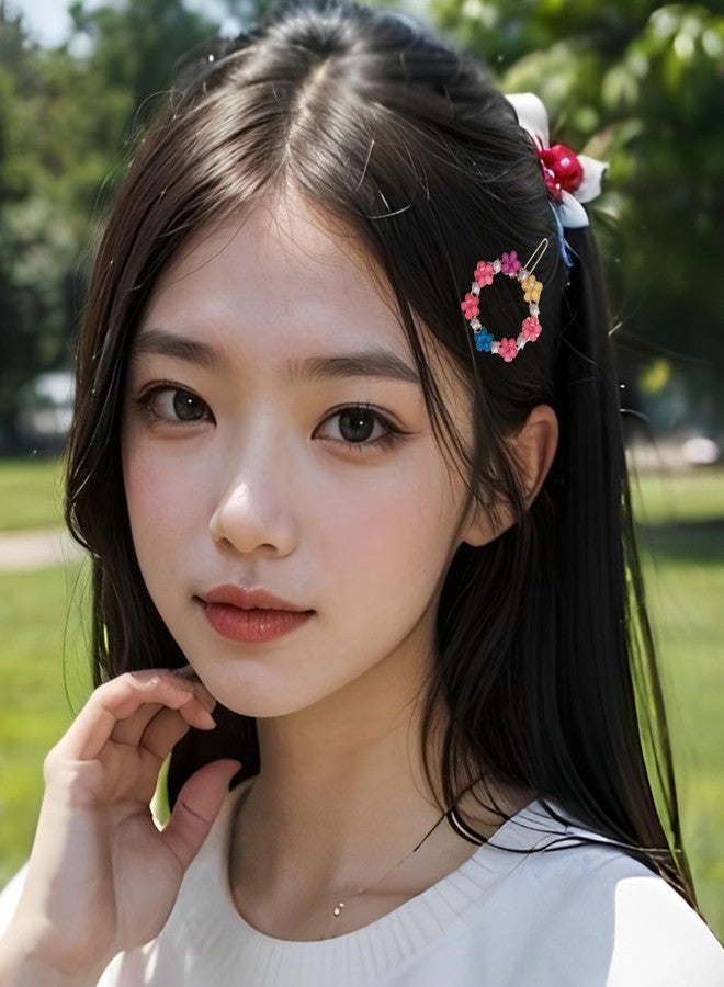 JPV Latest Korean Fashion Style Flower Lock Hair Clip Pin Hair Accessories Set For Women And Girls (4 Pcs, Multicolor) - Image 5