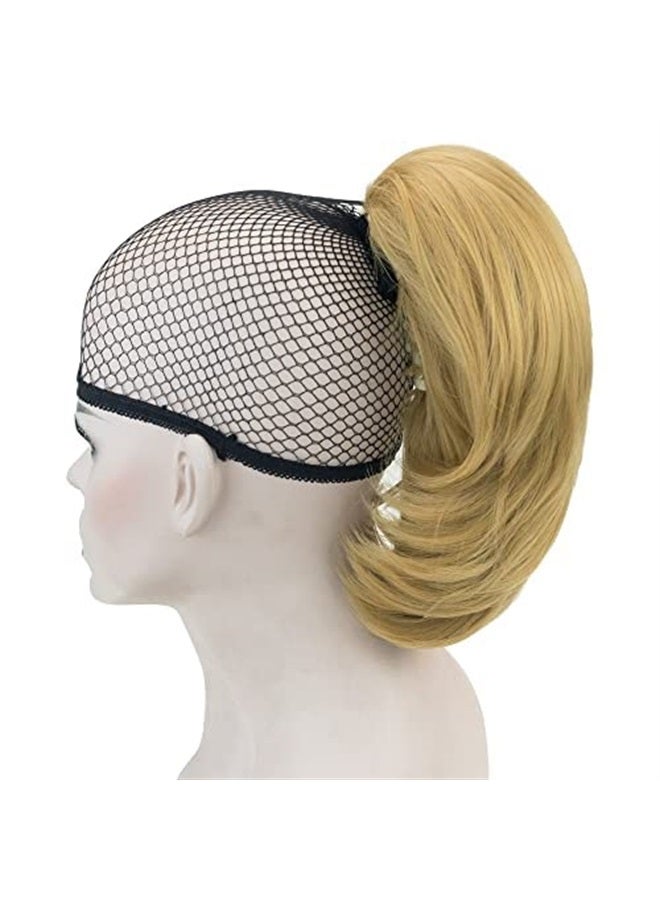 IMISSU Cute Short Claw Ponytail Grab Hairpieces Thick Clip In Hair Extensions Little Pony Tail Hair Pieces (Ash Blonde) - Image 2