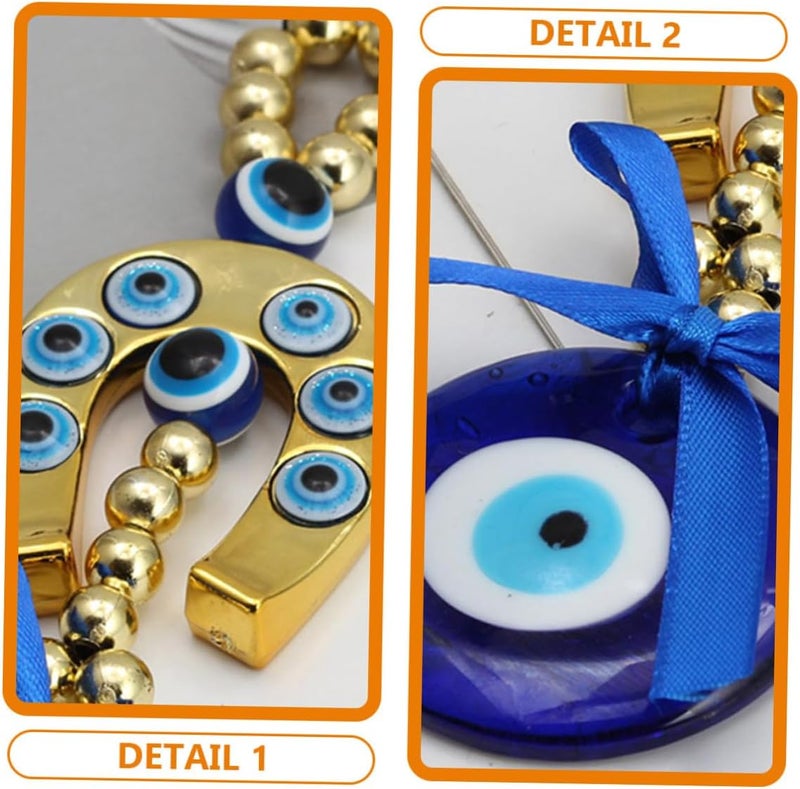 iplusmile Protective Evil Eye Keychain with Sapphire Hanging Ornament Turkish Car Charm Blessing Decor for Vehicle and Backpack Accessories - Image 3