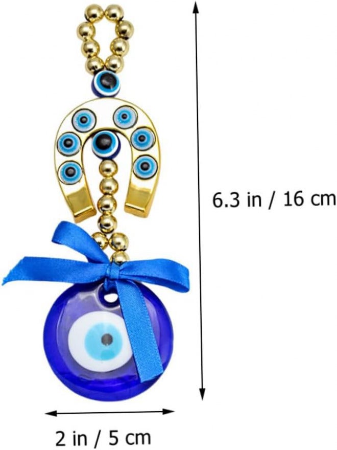 iplusmile Protective Evil Eye Keychain with Sapphire Hanging Ornament Turkish Car Charm Blessing Decor for Vehicle and Backpack Accessories - Image 2