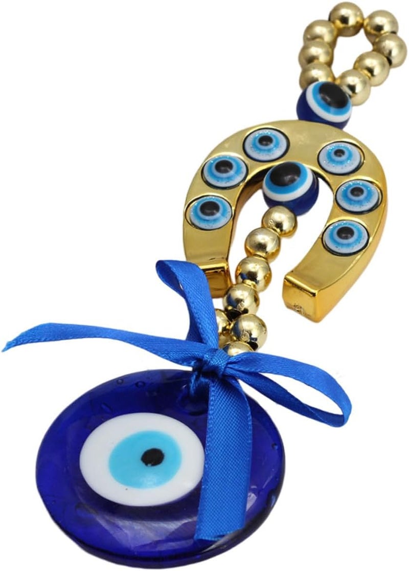 iplusmile Protective Evil Eye Keychain with Sapphire Hanging Ornament Turkish Car Charm Blessing Decor for Vehicle and Backpack Accessories - Image 1