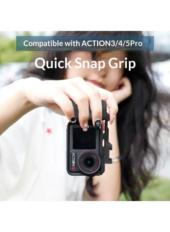 HYH Magnetic Quick Release Handle Grip for DJI OSMO Action 5/4/3, DSLR Style Multi-Color Handle, Magnetic Mount Adapter for Action Cameras - Image 1