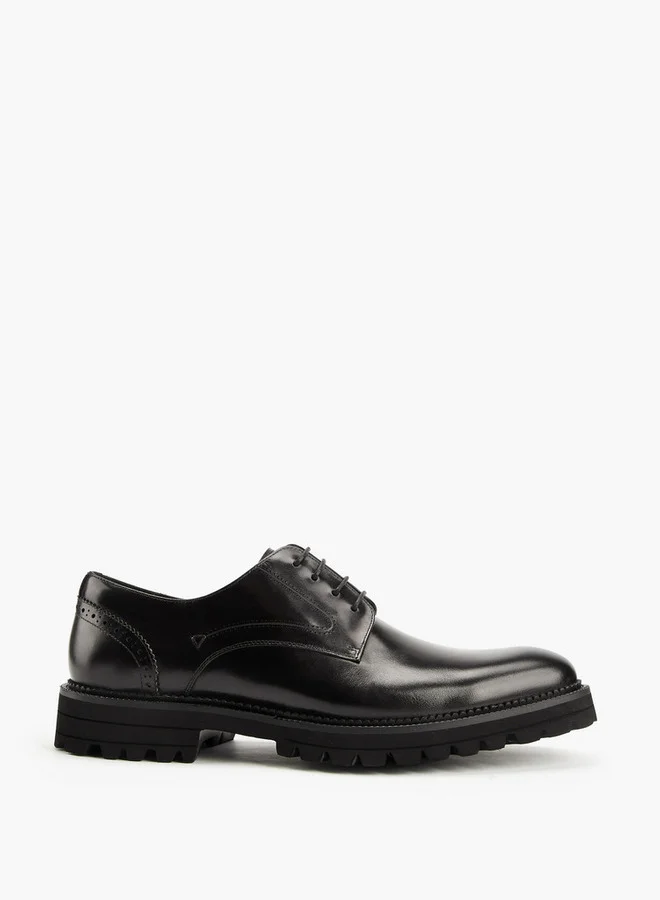 DUCHINI Men's Solid Lace-Up Derby Shoes