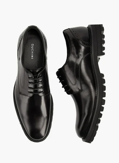 DUCHINI Men's Solid Lace-Up Derby Shoes