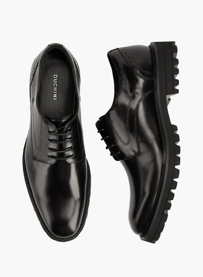 دوتشيني أحذية ديربي رجالية برباط سادة