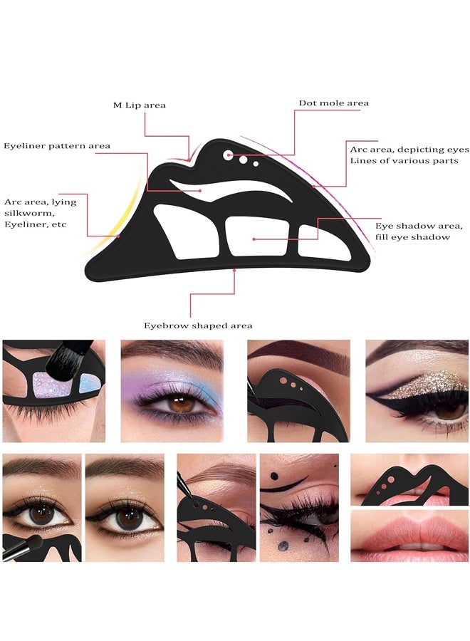 4PCS 5 In 1 Silicone Eyeshadow Stencil, Reusable Eye Makeup Tool for Beginners - Image 3