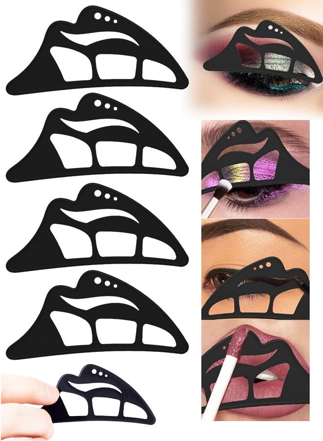4PCS 5 In 1 Silicone Eyeshadow Stencil, Reusable Eye Makeup Tool for Beginners - Image 1