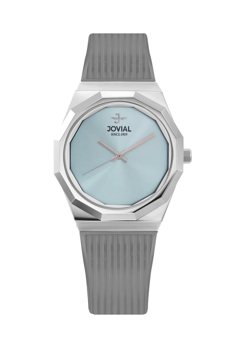 JOVIAL 5082 LSRQ65E Skin Friendly Rubber Women's Watch, Sleek, Timeless Design, Blue Dial, Quartz Movement, 30MM - Image 1