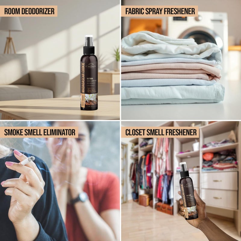 The Crown Choice Non-Toxic Odor Eliminator, Natural Vanilla & Cinnamon Air Freshener Spray for Home, Room, Closet & Couch Deodorizer, Long Lasting Bathroom & Toilet Freshener, Safe for Kids & Pets, 2PK - 4 Oz each - Image 5