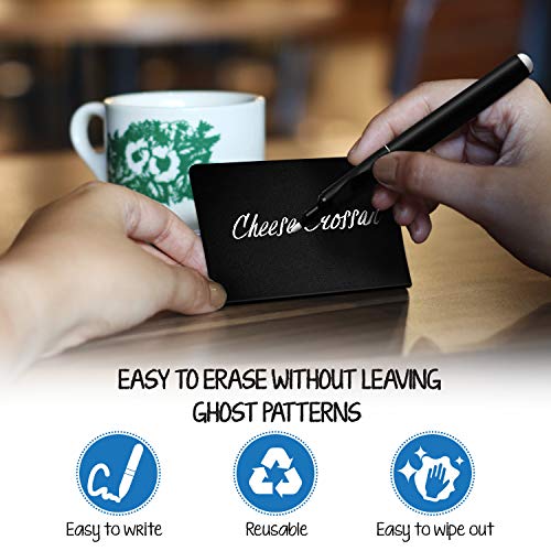 IRICUS 20 Pack Mini Chalkboard Signs for Food – Small 3x4 Tabletop Labels for Buffet - Wedding - Party or Catering – Reusable Plastic Black Display Stands for Chalk Board Food Tags - Image 2