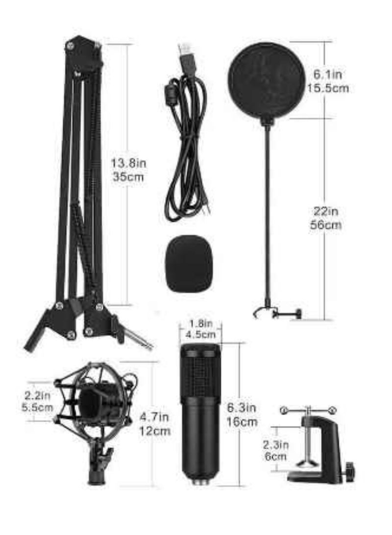 Gravity "Professional USB Condenser Microphone Kit: Complete with Adjustable Stand for Studio-Quality Sound" - Image 3