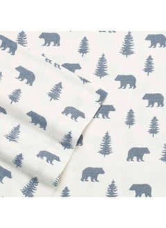 Eddie Bauer Eddie Bauer - King Sheets, Cotton Flannel Bedding Set, Brushed For Extra Softness, Cozy Home Decor (Bears & Trees, King)  - Image 5